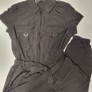 Fashion Nova Women's Black Lean On Me Jumpsuit Size Large